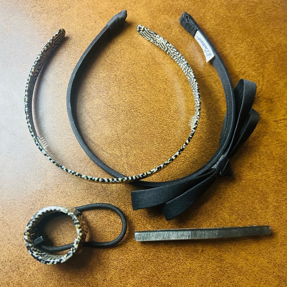 L. Erickson + France Luxe lot hair accessories headbands barrette ponytail clip
